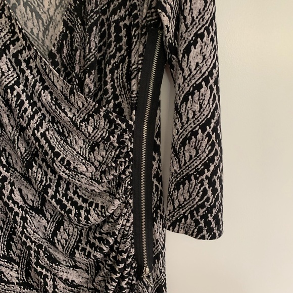 Lavender Brown Black and Gray Long Sleeve Dress, size M - Picture 3 of 4